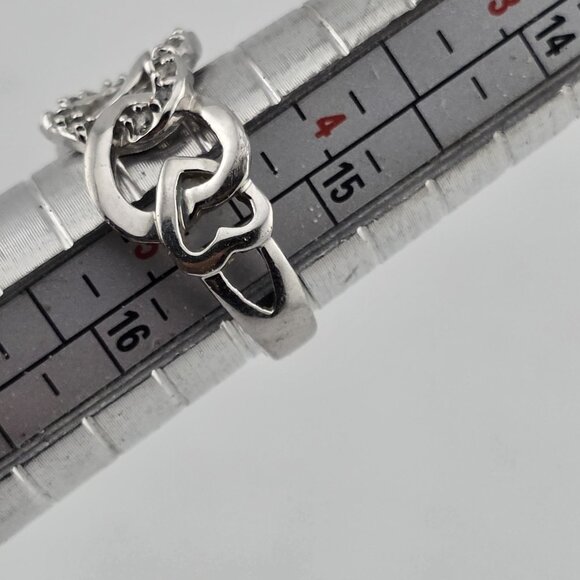 R.S. Covenant Silver Tone Clear Cubic Zirconia Heart Ring Size 5 - Picture 3 of 10